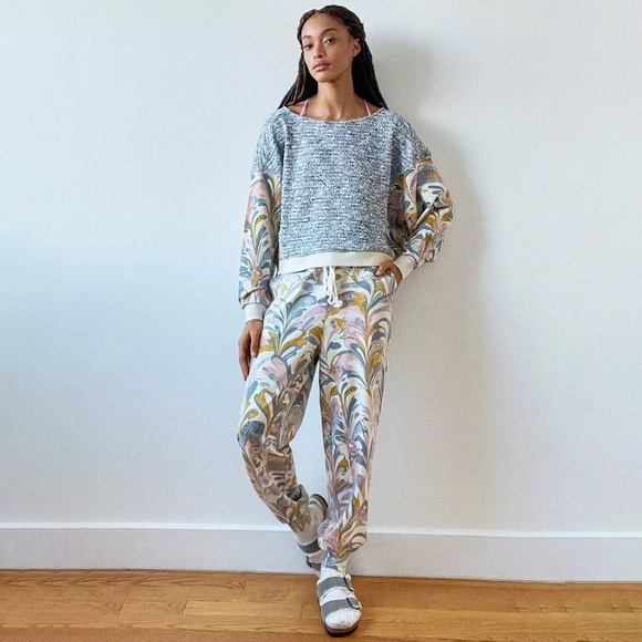 Anthropologie Pastel  Flora Printed Joggers - Picture 7 of 7